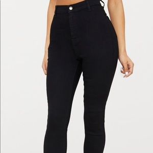 Super High Waisted Black Disco Skinny Jean